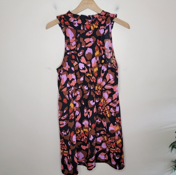 Cabi | #4454 Colorful Abstract Monarch Dress with Ruffled Neckline Size Medium - Picture 6 of 7